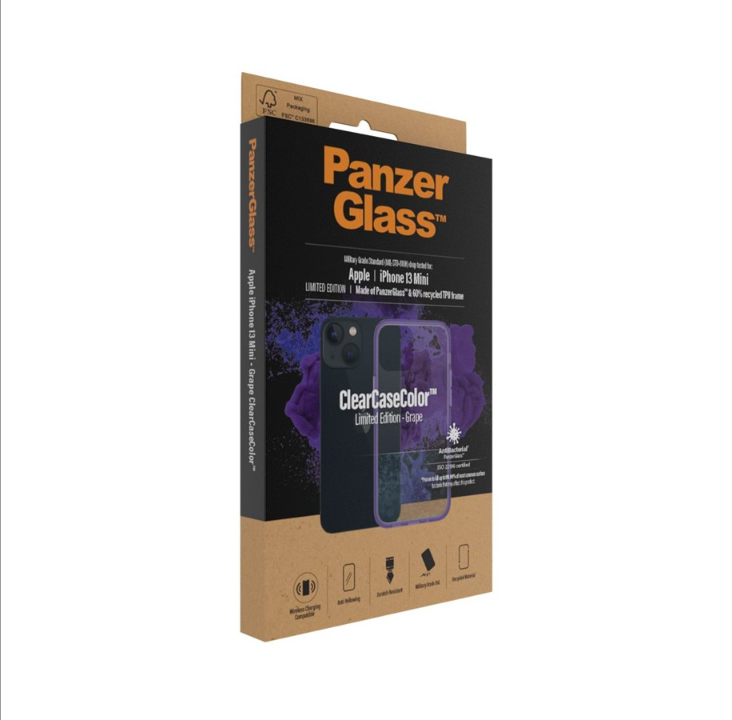 PanzerGlass Apple iPhone 13 mini 抗菌透明保护壳 - 葡萄色