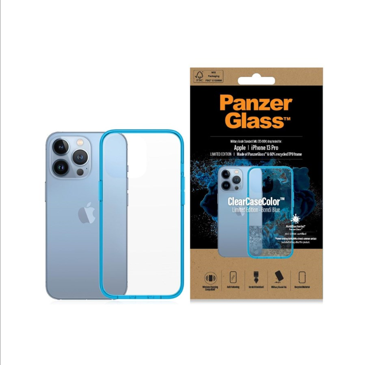 PanzerGlass Apple iPhone 13 Pro 抗菌透明保护壳 - 邦迪蓝
