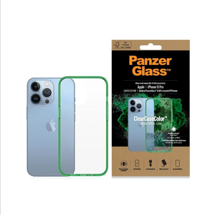 PanzerGlass Apple iPhone 13 Pro 抗菌 ClearCase Pro - 青柠色 *演示*