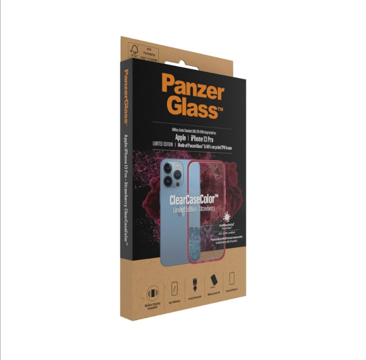 PanzerGlass 苹果 iPhone 13 Pro 抗菌透明保护壳 - 草莓色
