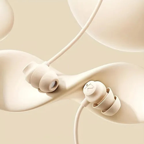 Ultra-Soft Comfortable Noise Isolating Earplugs Workout In-Ear Earphones W/Mic & Volume Control - Anti-Noise Reduction Wired High Sound Quality Soundproof Earphone