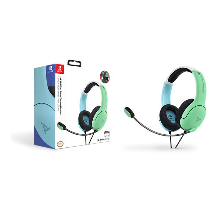 PDP LVL40 Wired Stereo Gaming Headset: Aloha Blue & Green - Headset - Nintendo Switch