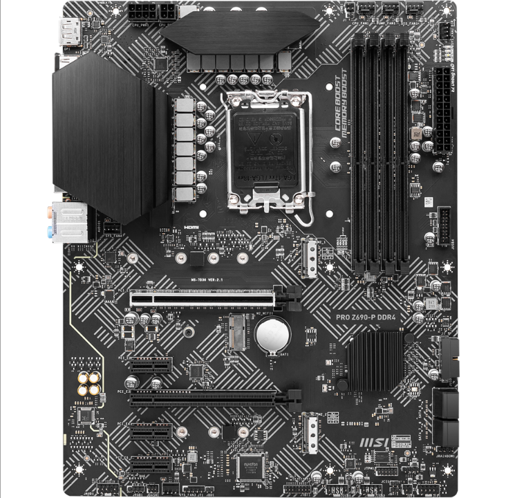 MSI PRO Z690-P DDR4 Motherboard - Intel Z690 - Intel LGA1700 socket - DDR4 RAM - ATX