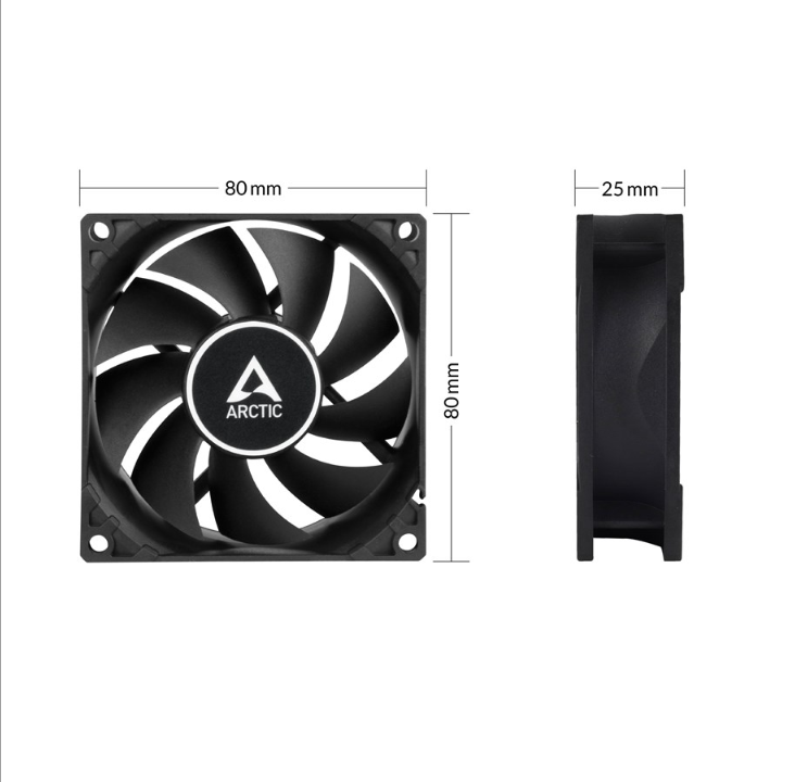 Arctic F8 TC - Chassis fan - 80mm - Black - 23 dBA