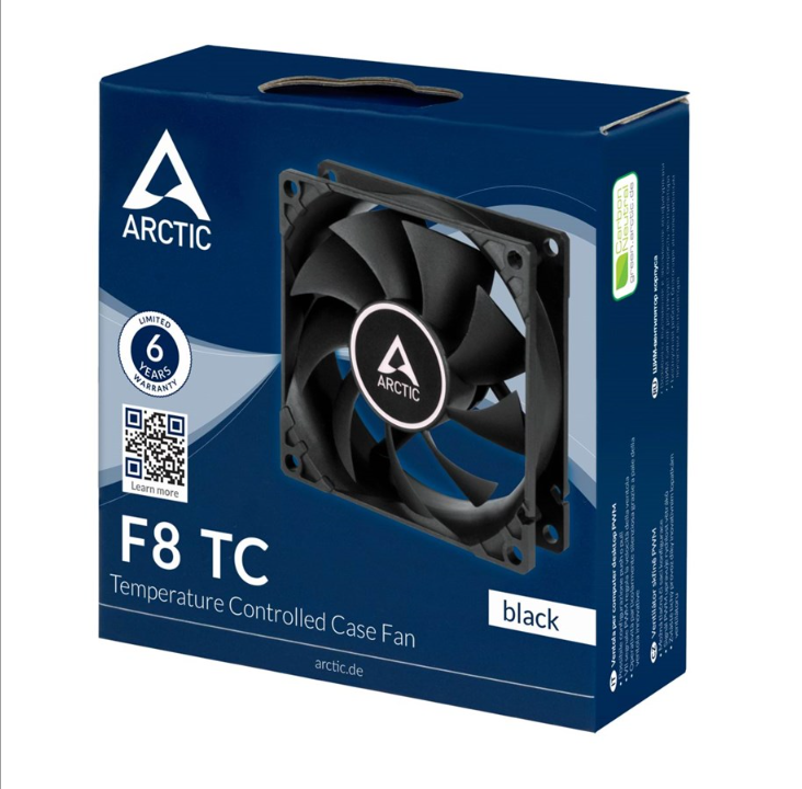 Arctic F8 TC - Chassis fan - 80mm - Black - 23 dBA
