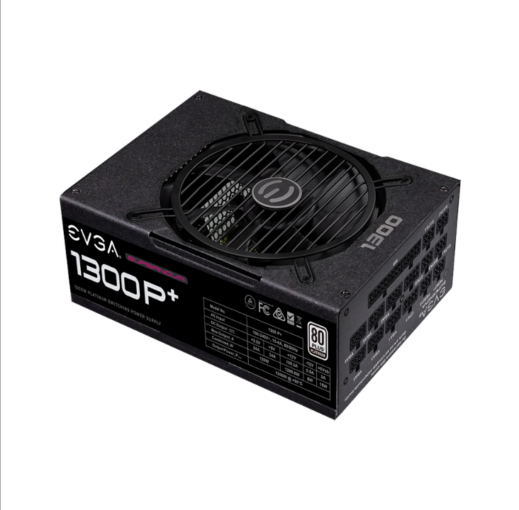 EVGA SuperNOVA 1300 P+ power supply - 1300 Watt - 135 mm - 80 Plus Platinum certificate