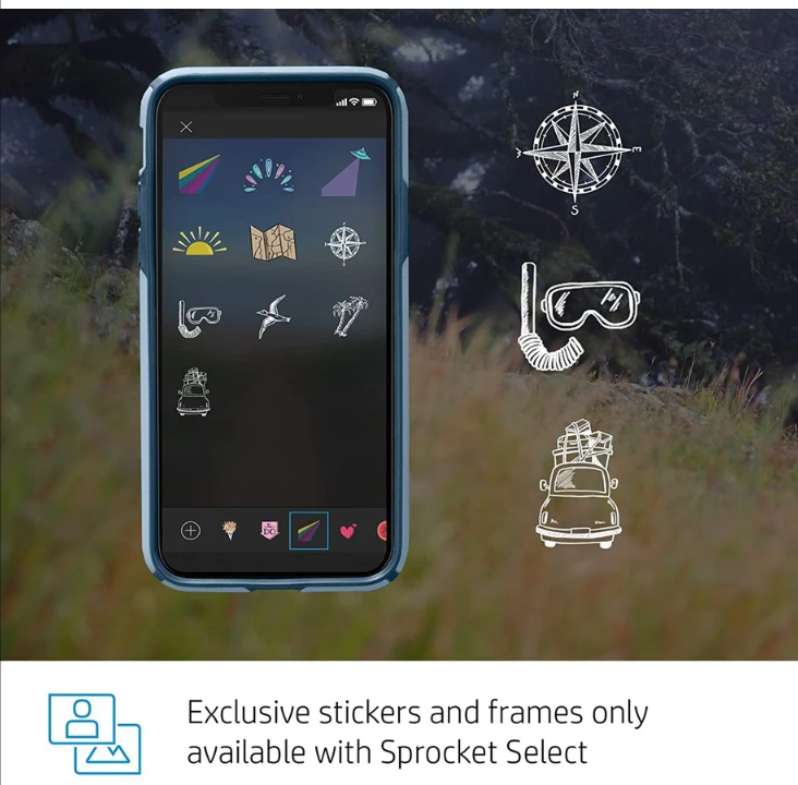 HP Sprocketharness Eclipse 移动照片打印机 紧凑型照片打印机 - 彩色 - 锌