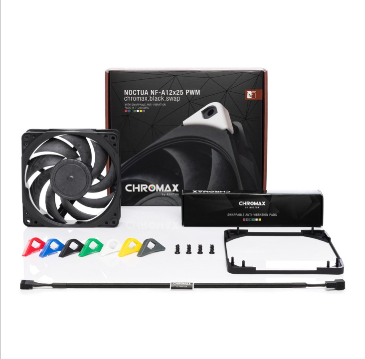 Noctua NF-A12x25 PWM chromax.black.swap - Chassis fan - 120mm - Black - 22 dBA