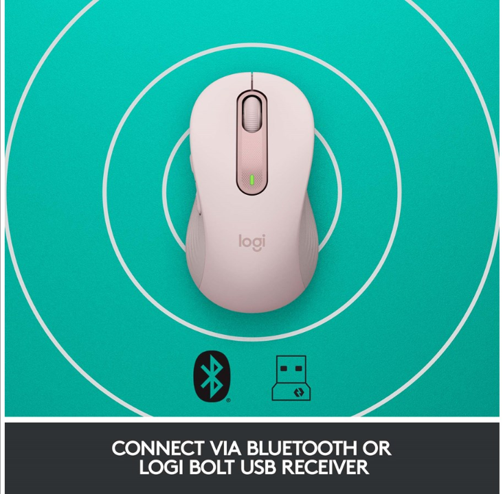 Logitech Signature M650 Large Wireless Rose - Mouse - Optic - 5 buttons - Pink