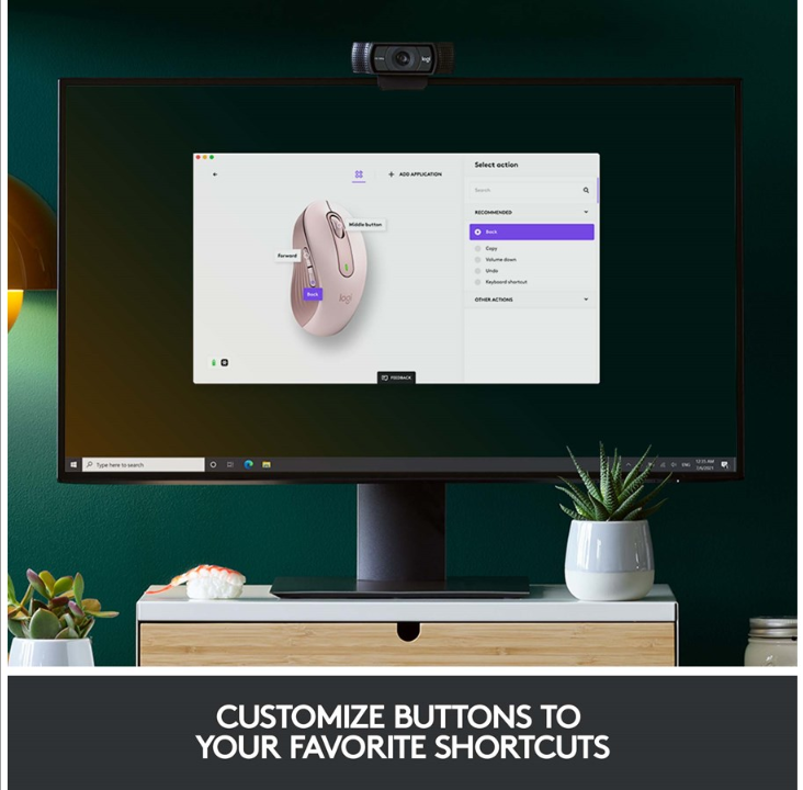 Logitech Signature M650 Large Wireless Rose - Mouse - Optic - 5 buttons - Pink
