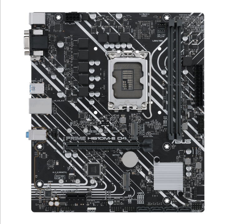 ASUS PRIME H610M-E D4 Motherboard - Intel H610 - Intel LGA1700 socket - DDR4 RAM - Micro-ATX