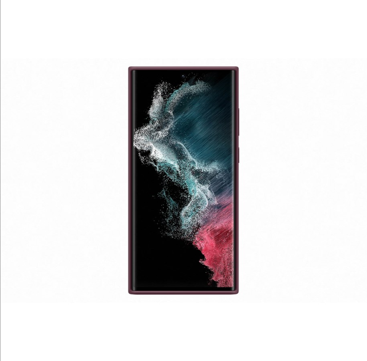 三星 Galaxy S22 Ultra 硅胶保护套 - 酒红色