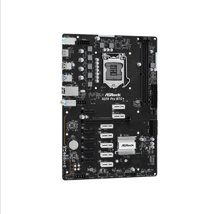 ASRock Q270 Pro BTC+ Motherboard - Intel Q270 - Intel LGA1151 socket - DDR4 RAM - ATX