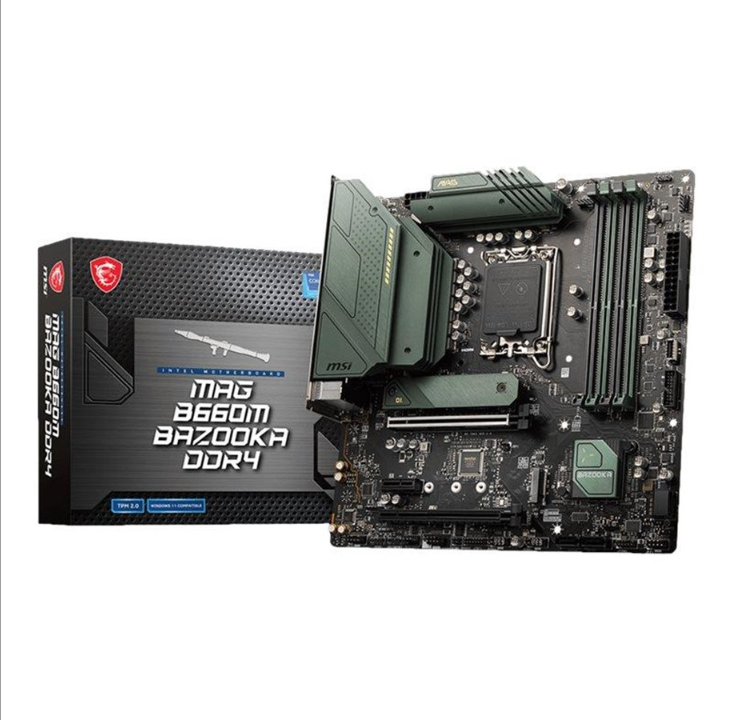 MSI MAG B660M BAZOOKA DDR4 - لوحة أم - micro ATX - مقبس LGA1700 - لوحة أم B660 - Intel B660 - مقبس Intel LGA1700 - ذاكرة الوصول العشوائي DDR4 - Micro-ATX