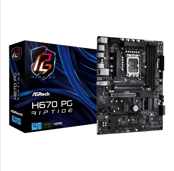 ASRock H670 PG Riptide Motherboard - Intel H670 - Intel LGA1700 socket - DDR4 RAM - ATX