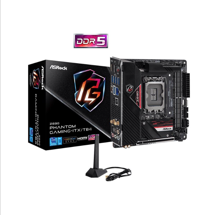ASRock Z690 Phantom Gaming-ITX/TB4 Motherboard - Intel Z690 - Intel LGA1700 socket - DDR5 RAM - Mini-ITX