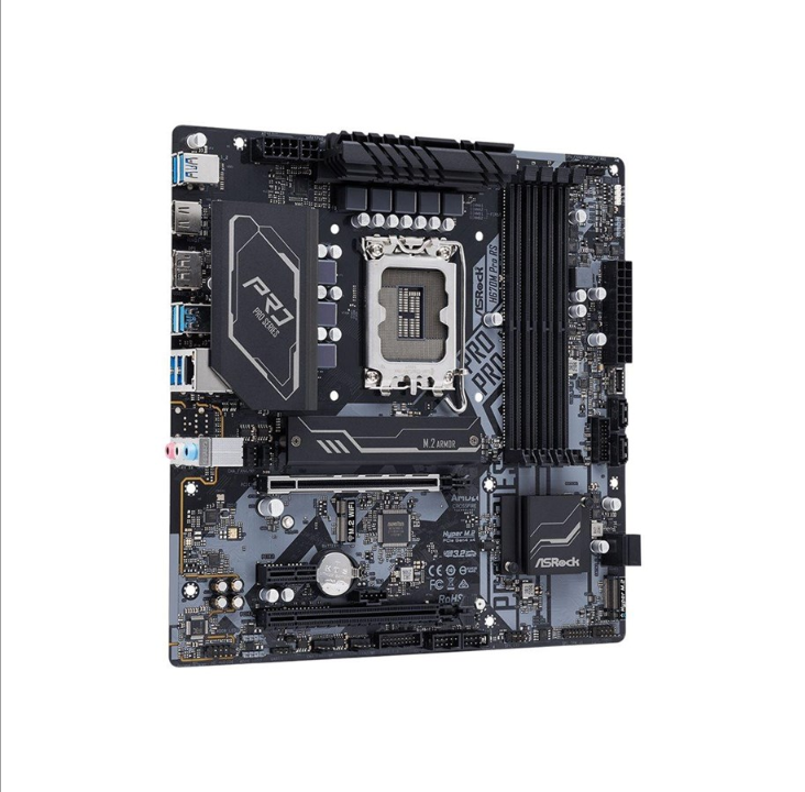 ASRock H670M Pro RS Motherboard - Intel H670 - Intel LGA1700 socket - DDR4 RAM - Micro-ATX