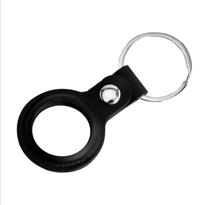 Deltaco Apple AirTag Case Keychain Vegan Leather Black