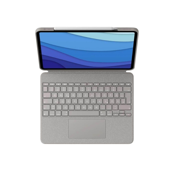 Logitech Combo Touch - keyboard and folio case - with trackpad - QWERTZ - German - sand - Keyboard & Folio set - German - Beige