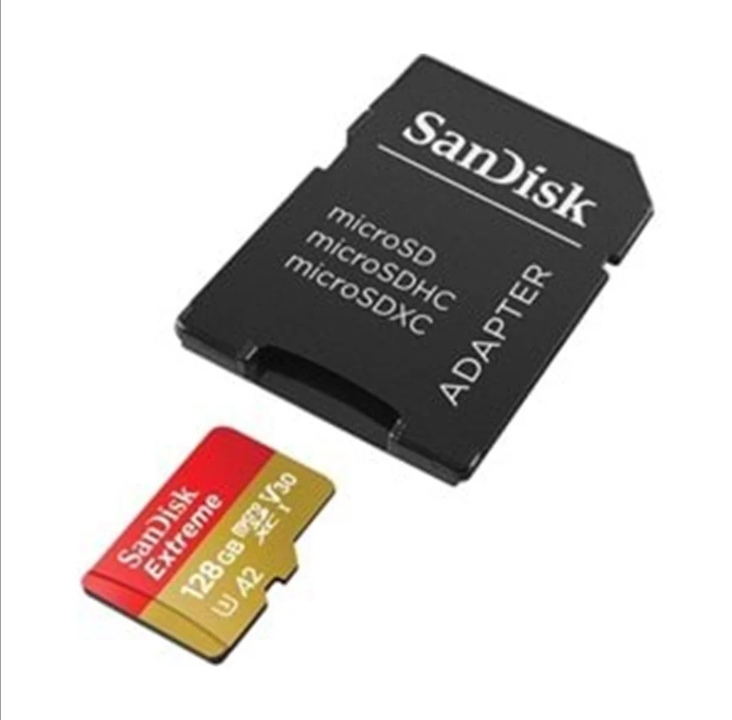 بطاقة SanDisk Extreme MicroSD/SD - بسرعة 190 ميجابايت/ثانية - 128 جيجابايت