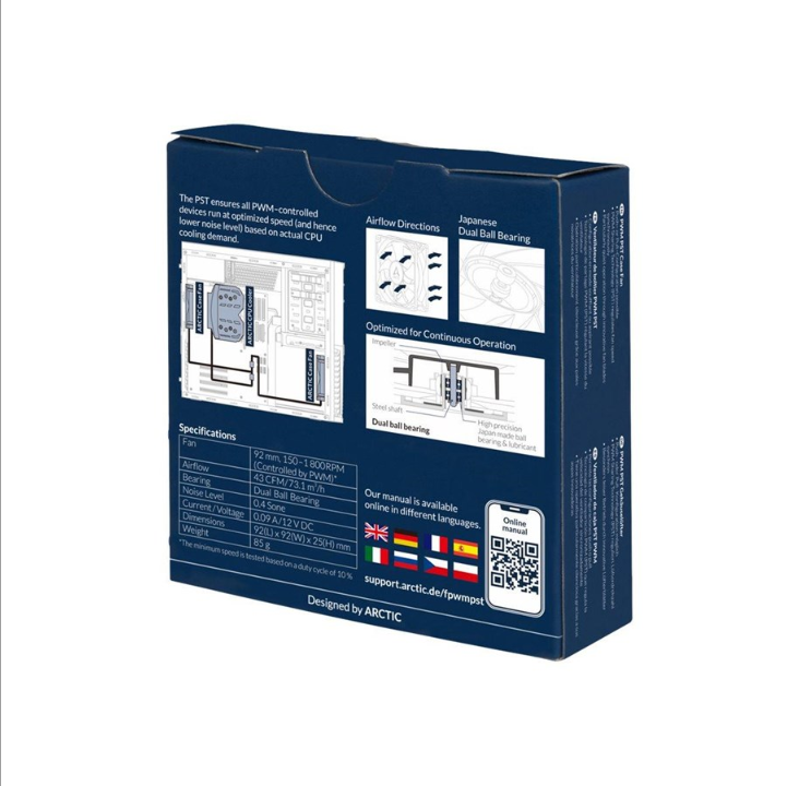 Arctic F9 PWM PST CO - Chassis fan - 92mm - Black