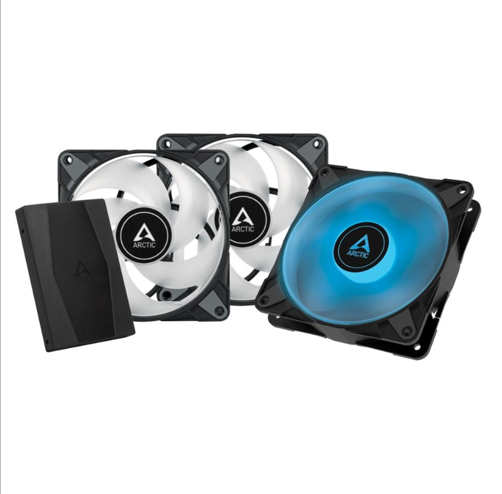 Arctic Case Acc P12 Fan 12cm PWM PST RGB Black 3-Pack - Chassis fan - 120mm - 0 dBA