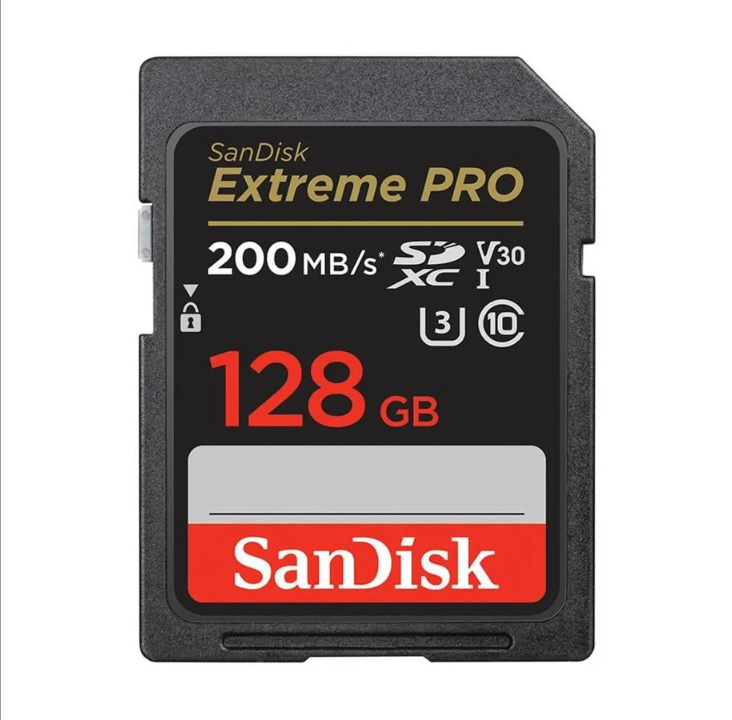 بطاقة SanDisk Extreme PRO SD - 200 ميجابايت/ثانية - 128 جيجابايت