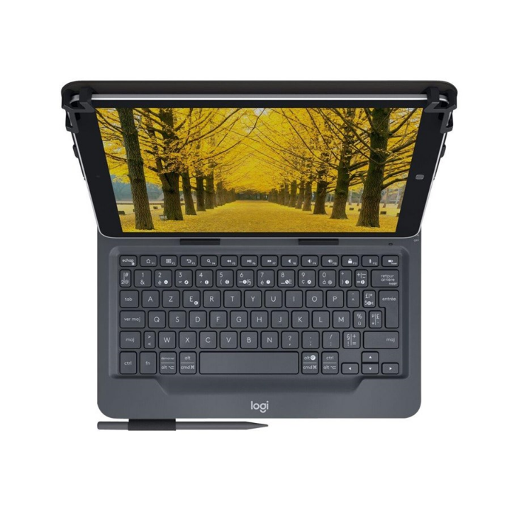Logitech Universal - keyboard and folio case - AZERTY - French - Keyboard & Folio set - French - Black