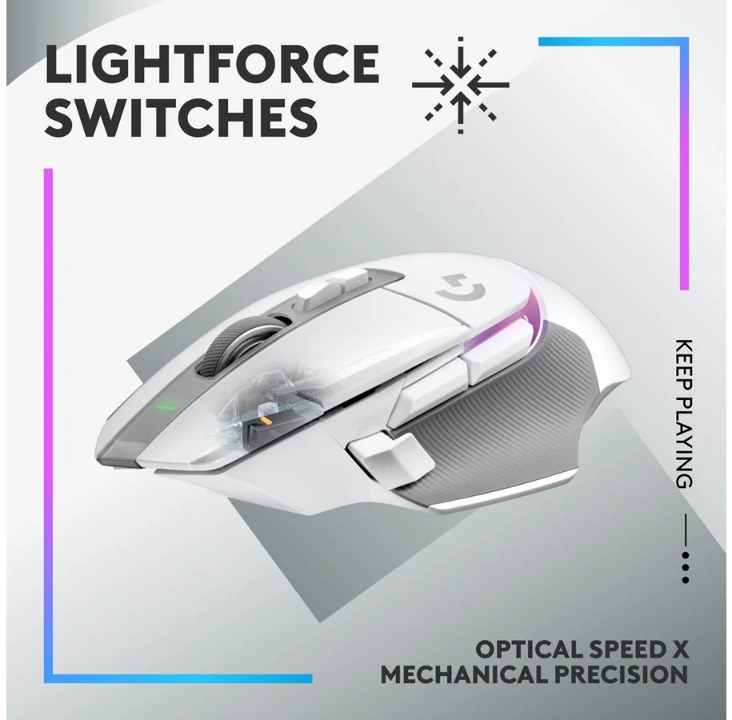 Logitech G502 X Plus Wireless - Gaming mouse - Optic - 13 buttons - White