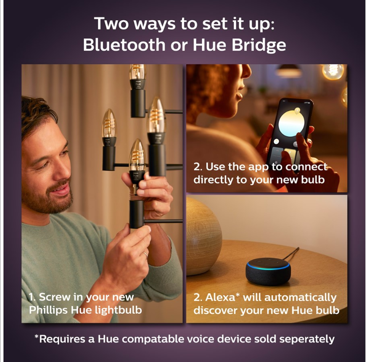 شمعة فيليبس هيو وايت أمبيانس فليمنت E14، عبوة واحدة