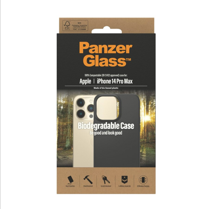 PanzerGlass 可生物降解苹果 iPhone 14 Pro Max |黑色的