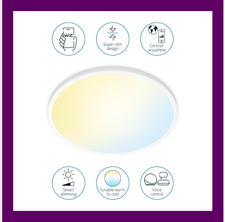 مصباح سقف WiZ SuperSlim بقدرة 32 وات - أبيض
