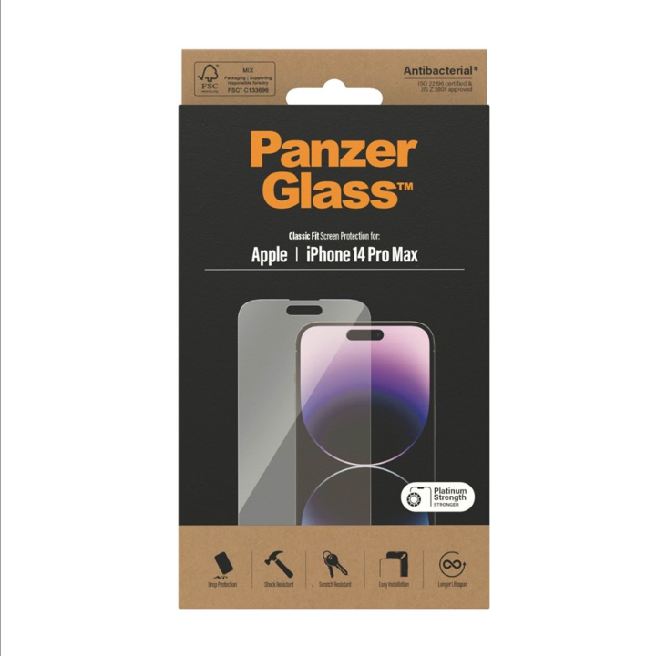 PanzerGlass Screen Protector Apple iPhone 14 Pro Max | Classic Fit
