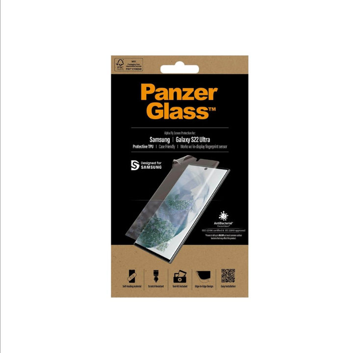 PanzerGlass AlphaFly 三星 Galaxy S22 Ultra |屏幕保护膜