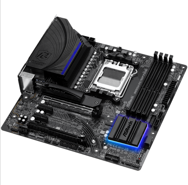 اللوحة الأم ASRock B650M PG Riptide - AMD B650 - مقبس AMD AM5 - ذاكرة الوصول العشوائي DDR5 - Micro-ATX