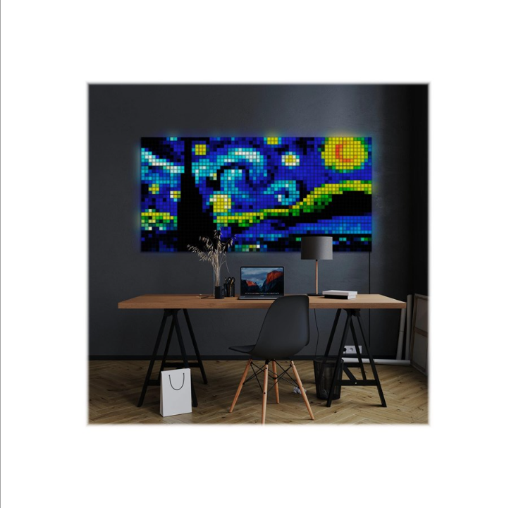 Twinkly Squares Extension Pack – 3 app-coordinated LED panels with 64 RGB pixels. Black.