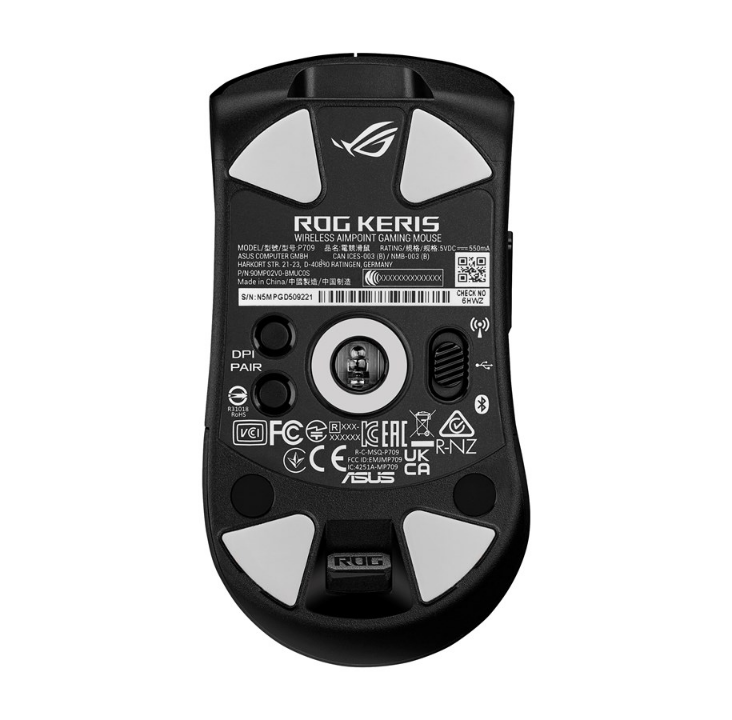 ASUS ROG KERIS WIRELESS AIMPOINT - 游戏鼠标 - 光学 - 5 个按钮 - 黑色