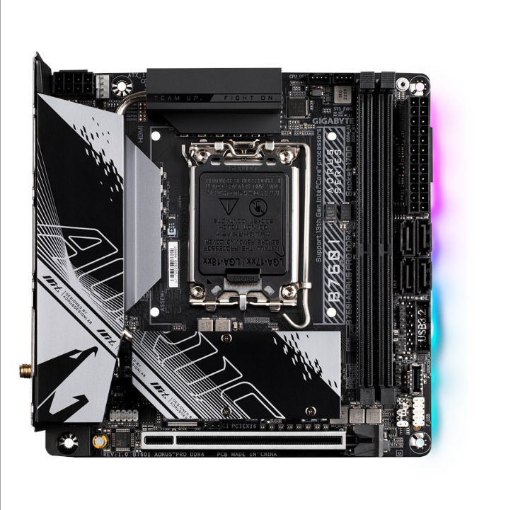 GIGABYTE B760I AORUS PRO DDR4 Motherboard - Intel B760 - Intel LGA1700 socket - DDR4 RAM - Mini-ITX