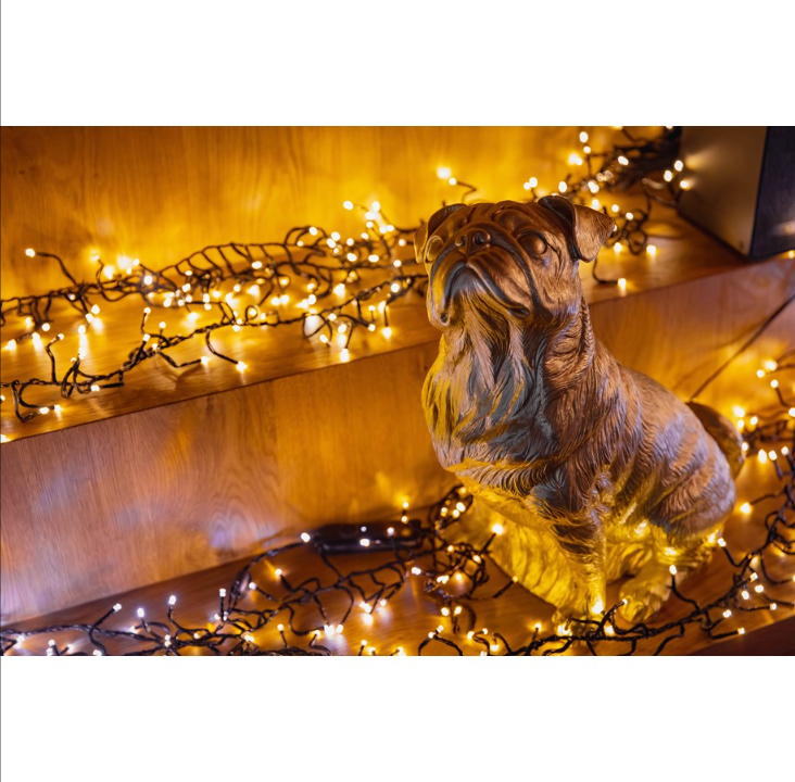 Twinkly Cluster “ 400 App-controlled AWW LEDs. 6 Meters. Black Wire.