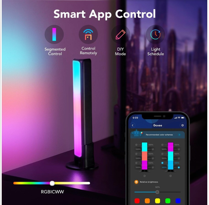 Govee RGBICWW WiFi + Bluetooth Flow Plus Light Bars