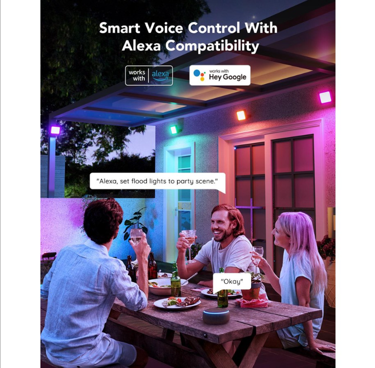 Govee RGBICWW LED Smart Flood Lights 4 Pack