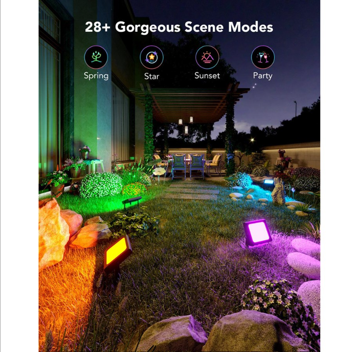 Govee RGBICWW LED 智能泛光灯 4 件装