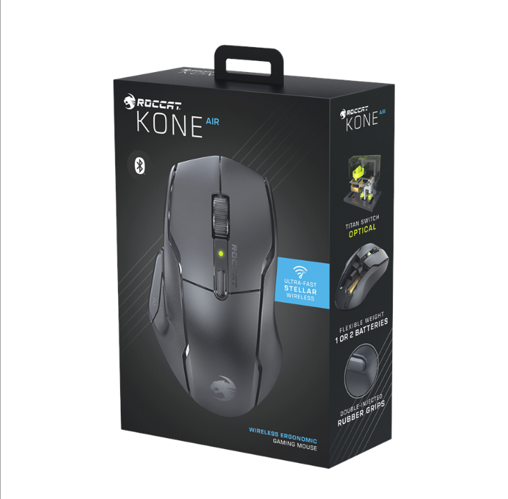 ROCCAT KONE AIR - Black - Gaming mouse - Optic - 6 buttons - Black