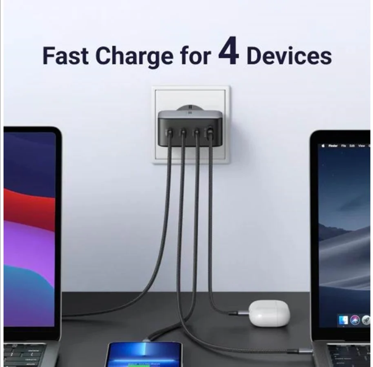 UGREEN Nexode GaN 100W Quad USB Charger - Black