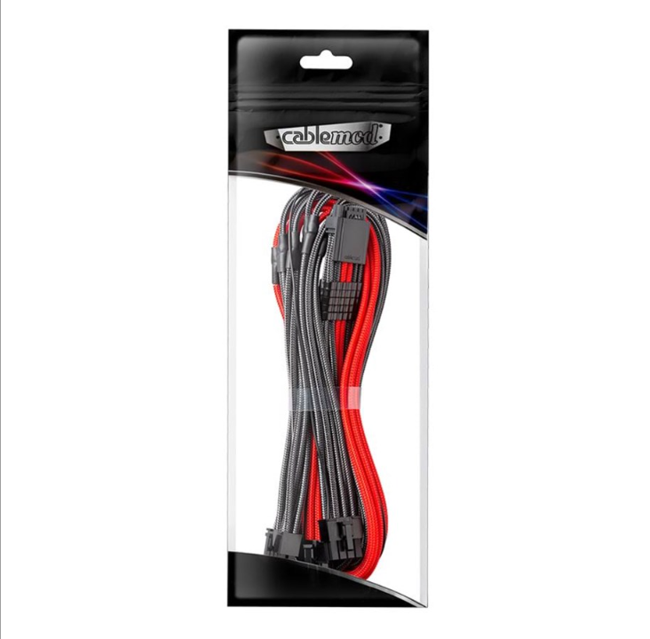 CableMod RT-Series Pro ModMesh 12VHPWR - 3x PCI-e - 60cm - Dark Gray and Red