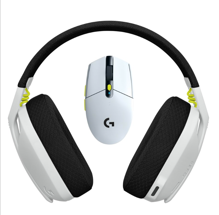 Logitech Wireless Gaming Combo - BLACK+WHITE+LIME - Gaming mouse - Optic - 6 buttons - White