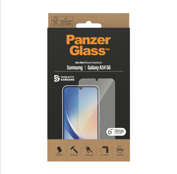 PanzerGlass Screen Protector Samsung Galaxy A34 5G | Ultra Wide Fit