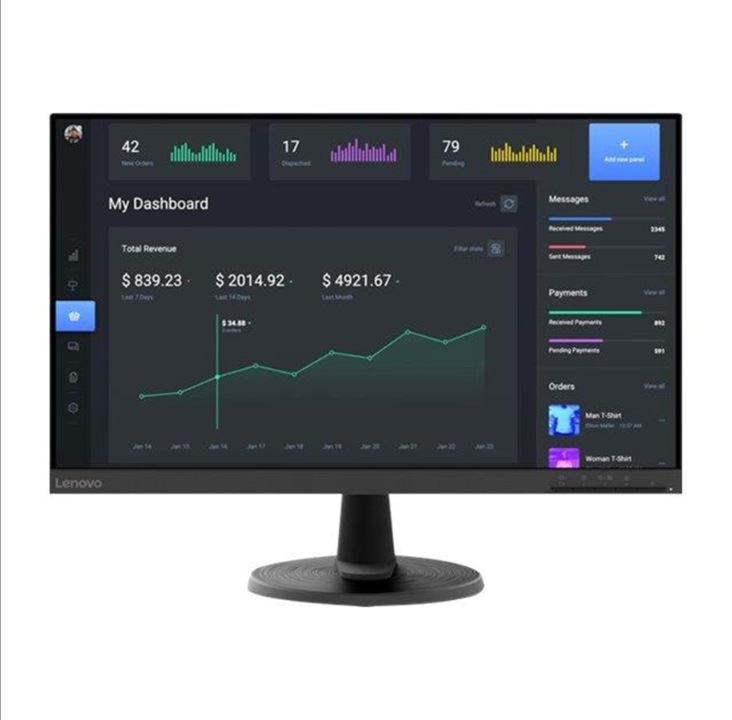 24" 联想 D24-40 - 1920x1080 - 75Hz - VA - 4 毫秒 - 屏幕