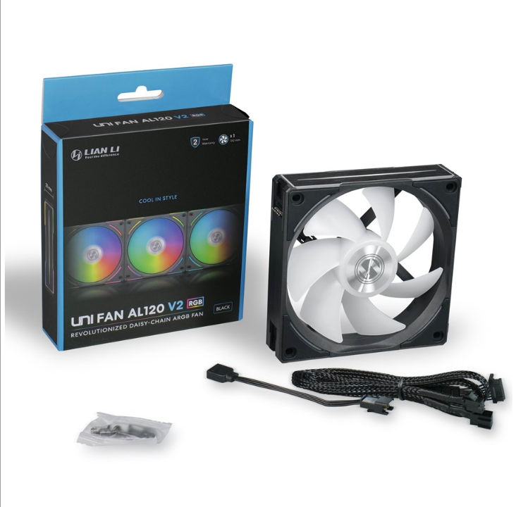 Lian Li UNI FAN AL120 V2 - Chassis fan - 120mm - Black with RGB LED - 29 dBA