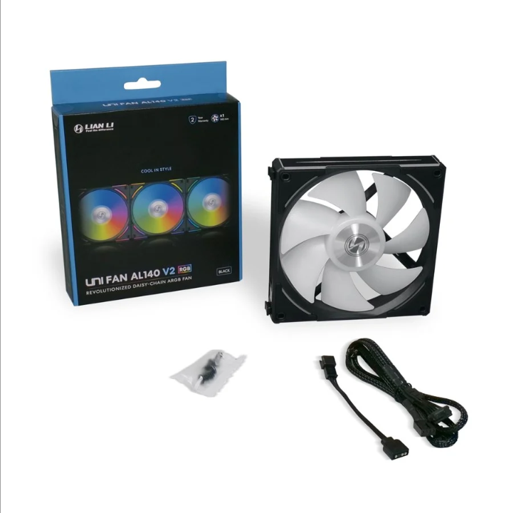 Lian Li UNI FAN AL140 V2 - Chassis fan - 140mm - Black with RGB LED - 27 dBA *DEMO*